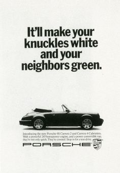 an advertisement for the porsche sports car