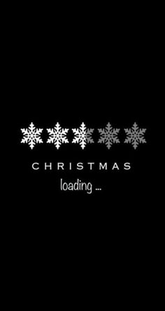 a black background with white snowflakes and the words christmas loading