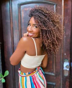 Brown Pintura Highlights Curly Hair, Ombré Natural Hair, 4c Hair Highlights, Afro Highlights, Natural Hair Highlights, 3c Natural Hair, Highlights Curly Hair, Hair Color Chocolate, Honey Brown Hair