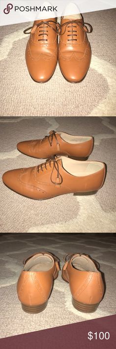 Jcrew Shoes Tan leather wing-tip oxfords J. Crew Shoes Flats & Loafers Tan Brown, Tan Leather, Loafer Flats, Shoes Flats, Dress Shoes Men, Oxford Shoes