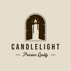 the candlelight logo is shown in brown and white colors, with an arched window behind it