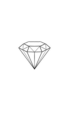 a line drawing of a diamond on a white background