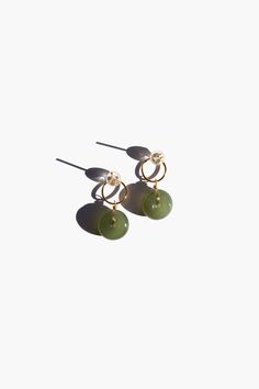 seree-coin-lab-nephrite-jade-earrings-in-green Hollow Earrings, Silver Lab, Coin Earrings, Jade Earrings, Coin Necklace, Jade Green, Gold Plated Sterling Silver, Round Shape, Sterling Silver Pendants