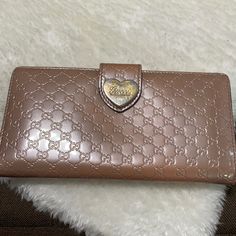 Authentic Gucci Leather Long Wallet With Minor Sign Of Use Inside As Seen In The Picture, And Some Gold Fading On The Button, Snap Button At The Back Is Slight Loose But Can Still Close, Overall Wallet Is Still In Good Condition Gucci Wallet On Chain, Gucci Card Holder, Side Purses, Gucci Pink, Leather Long Wallet, Blue Wallet, Card Case Wallet, Gucci Leather, Leather Bifold Wallet