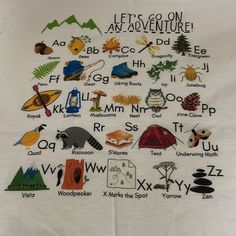 Adventure Alphabet Shirt, Kid's Camping Tee, Kid's Hiking Shirt, Kid's Outdoor Camp Shirt, Abc Summer Camp Tee, Kid's Alphabet Shirt Unisex Brand New Never Worn - No Stains (Lighting Not Good) Size: Youth Large Bundle To Automatically Save 15% On Three Items! Bundle Multiple Likes And I Will Send A Special Offer! Great Reviews Lightning Fast Shipping Non-Smoking Home No Trades Please Camping Alphabet, White Graphic Print Shirt, White Themed Letter Print Top, White Short Sleeve Shirt For Adventure, White Casual Shirt For Adventure, Summer Camp Shirt, White Cartoon Print Shirt For Playtime, Graphic Tee With Letter Print For Camping, White Themed Cartoon Print Shirt