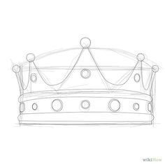 a drawing of a crown on a white background