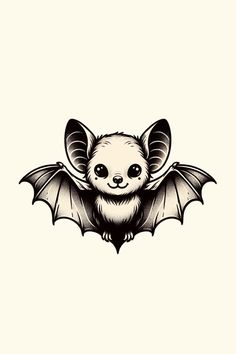 a bat that is flying through the air with its wings spread out and it's eyes