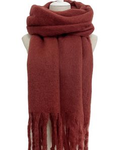 Cosy Plain Blanket Tassel Scarf     Size: 45cm x 195cm (Approximately)     Material: 100% Acrylic     Cosy thick blanket scarf  Rosewood Red Personalized Scarves, Red Blanket, Thick Blanket, Red Scarf, Tassel Scarf, Red Scarves, Blanket Scarf, Shawls And Wraps, Scarf Wrap