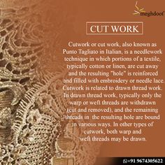 #DidYouKnow #cutwork #Fabric Embroidery Science, Embroidery Sparkle, Ideas For Yard, Country Yard, Textile Pattern Design Fashion