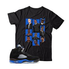 T-shirt match Jordan 5 Racer Blue Jordan 5 Dj Khaled Outfit, Jordan 5 We The Best Dj Khaled Outfit, Blue Bird Jordan 5s