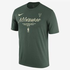 An essential piece of gear for any Milwaukee Bucks fan. Show your love for your squad in this soft, classic-fit Milwaukee Bucks tee. Nike Sports Fan T-shirt For Fan Merchandise, Nike Moisture-wicking Fan Apparel T-shirt, Nike Moisture-wicking T-shirt For Fans, Nike T-shirt With Team Logo For Fans, Green Team Logo T-shirt Fan Gear, Green T-shirt With Team Logo For Fans, Green Fan Gear T-shirt With Team Logo, Spurs Fans, Nba T Shirts