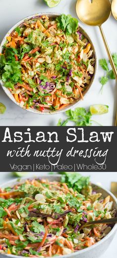 Paleo Cabbage Salad, Paleo Asian Salad, Keto Asian Slaw Recipe, Whole30 Coleslaw Recipe, Whole 30 Asian Salad, Paleo Slaw Recipes, Asian Whole 30 Recipes, Superfood Veggie Slaw Recipes, Whole 30 Slaw Recipes