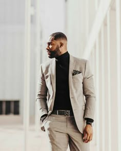 Black Man Professional Outfits, Formal Suits For Dark Skin Men, Dapper Gentleman Style Casual, Professional Black Man, Black Men Dressed Up, Black Man In Suit Classy, Black Men Wedding Attire, Black Man Suits, Men’s Wedding Outfits