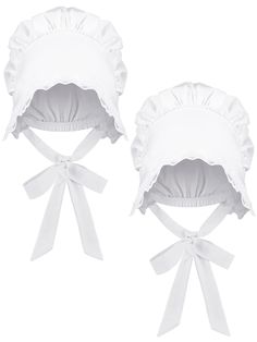 PRICES MAY VARY. Package Quantity: the package comes with 2 pieces of colonial hats in white, classic styles and enough quantity can meet your cosplay or wear needs, make you attractive Breathable Polyester Material: these white bonnets are made of reliable polyester and lace, lightweight and breathable, soft and skin friendly, giving you a comfortable wearing experience Easy to Wear: the colonial bonnet can be worn over or over the hair, just like Victorian servants and nurses wore, with 2 adju Victorian Servants, White Bonnet, Easter Costume, Lace Bonnet, Your Cosplay, 18th Century Costume, Easter Bonnet, Holiday Costumes, Animal Hats