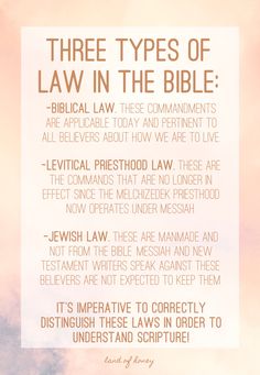 the three types of law in the bible on a pink and blue sky with clouds