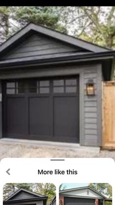 two garages side by side with the same door open and one has an attached porch