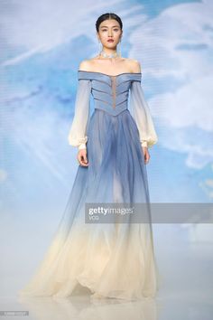 Galaxy Theme Fashion Show, Water Theme Fashion Show, Celestial Runway, Space Walk Fashion Show, Heaven Gaia Spring 2021 Couture, Fairytale Gown, Gown Inspiration, Fantasy Dresses, Fantasy Dress