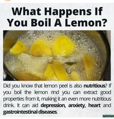 a poster with an image of what happens if you boil a lemon in a pot