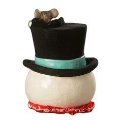 a snowman with a top hat and bow tie