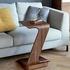 Morein Curved C-Shaped Accent Table - Accent Tables - YALA LIFE C Table, Laptop Table, Creative Corner, Small Coffee Table, Sofa Side Table, Woodworking Projects Diy, Small Space Living, Modern Coffee Tables, Wooden Tables