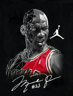 an image of a man with a basketball jersey on and the words, michael jordan