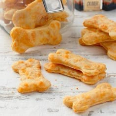 some dog treats are sitting on a table