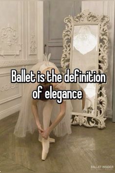 a woman in a white dress is bending over with her feet on the floor and texting, ballet is the definition of elegance