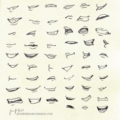 a drawing of different types of mouth shapes