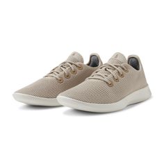 The Allbirds Tree Runner is a breathable and lightweight sneaker made with responsibly sourced eucalyptus tree fiber that feels silky smooth and cool on your skin. These shoes are perfect for everyday casual wear, walking, and warmer weather. | Allbirds Women's Tree Runners, Most Comfortable Shoes, Beige, Size 5 All Birds Shoes, Everyday Sneakers, Versatile Sneakers, Allbirds Shoes, Shoes Beige, Eucalyptus Tree, Lipstick Bag, Chain Strap Bag, Lightweight Sneakers