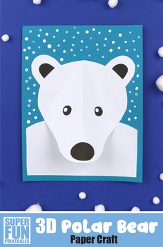 the paper polar bear is cut out to look like it's floating