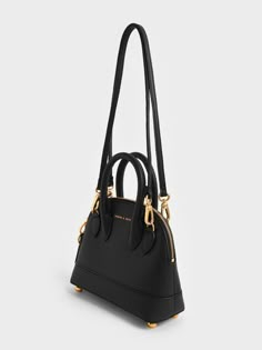 Charles And Keith Handbags, Charles And Keith Bags Aesthetic, Charles And Keith Aesthetic, White Coat Dress, Charles Keith Bags, Charles And Keith Shoes, Black Sling Bag