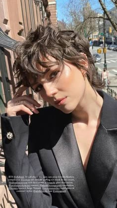 Wavy Pixie Mullet, Edgy Mullet Women, Shaggy Pixie Mullet Curly, Mixie Pixie Mullet Curly, "mixie" Haircut, Short Hair Editorial, Curly Pixie Mullet, Mulet Hair For Women, Mixie Pixie Haircut