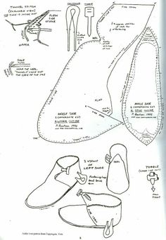 the diagram shows how to make a shoe for someone's feet and footwear