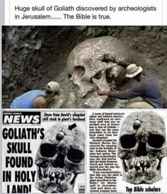 a newspaper page with an image of a human skull and the caption that reads,