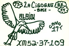 a black and white drawing of a bird with the words la cigogue - bre on it