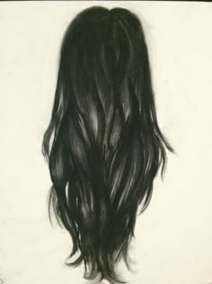 Piece Layers, Soft Layers Black Hair, Long Messy Hair Drawing, Long Black Hair With Lots Of Layers, How To Draw Hair With Charcoal, Charcoal Hair, Curly Hair Charcoal Drawing, Long To Short Hair, Hairstyles For Layered Hair