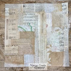 an old piece of paper with music notes on it