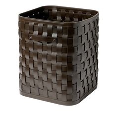 a brown basket is shown on a white background and it looks like it could be used as a wastebasket