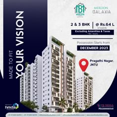 2&3 BHK Flats For Sale in Pragathi Nagar | Merlion Builders Real Estate Social Media Post, Creative Social Media Post, Real Estate Banner, Facebook Ads Design, Inmobiliaria Ideas, Property Ad, Real Estate Advertising, Real Estate Marketing Design, Poster Template Design