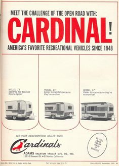 an advertisement for the cardinalal motor home, with instructions on how to use it