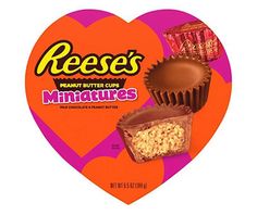 reese's peanut butter cups and miniatures are in the shape of a heart