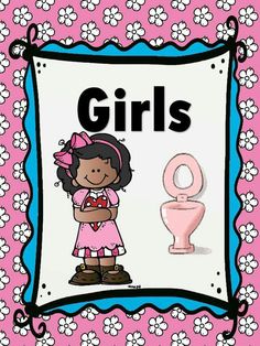 a girl standing next to a toilet with the word ninas in front of her