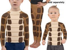 two children wearing giraffe print shirts and leggings, one child has his hands on his hips