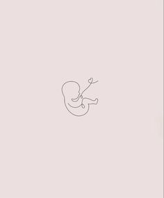 an outline drawing of a baby on a pink background