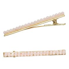 These unique seed bead barrettes hold hair back while adding a sleek finishing touch to your look. Complements updos or accents loose styles. Size: 2" Plastic Clip.  Color: Pink.  Gender: female.  Age Group: adult. Beaded Hair Clips, Hair Back, Plastic Clips, Hair Beads, Pink Beads, Stylish Hair, Great Hair, Clip Ins, Barrettes