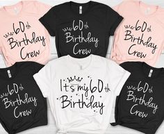 four birthday shirts with the words it's my 90th birthday crew on them