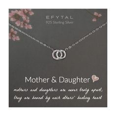 PRICES MAY VARY. Meaning: This 2 circle cz necklace is the perfect way to celebrate the special and eternal bond between mother and daughter. If you're looking for gifts for mom from daughter, look no further! Our necklaces for women make the best mom birthday gifts. Length, Measurements, Materials: This daughter gift from mom is made of 925 Sterling Silver and cubic zirconia, and measures approximately 18". The unique two ring pendant with dainty chain is classy and timeless - perfect for every Mom And Daughter Necklaces, Sentimental Gifts For Mom, Mother Daughter Jewelry, Mother Daughter Bracelets, Mother Daughter Necklace, Daughter Jewelry, Daughter Necklace, Cz Necklace, Sterling Necklaces