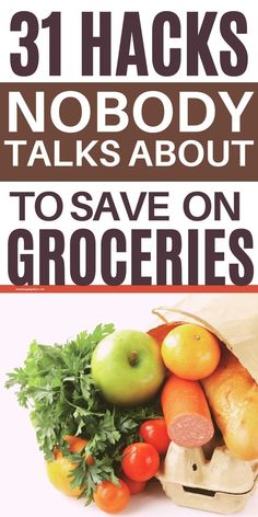 the cover of 31 hacks nobody talks about to save on groceries, including fruits and vegetables