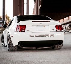 the rear end of a white sports car