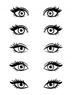 the different types of eyes on a white background stock photo - image 349784